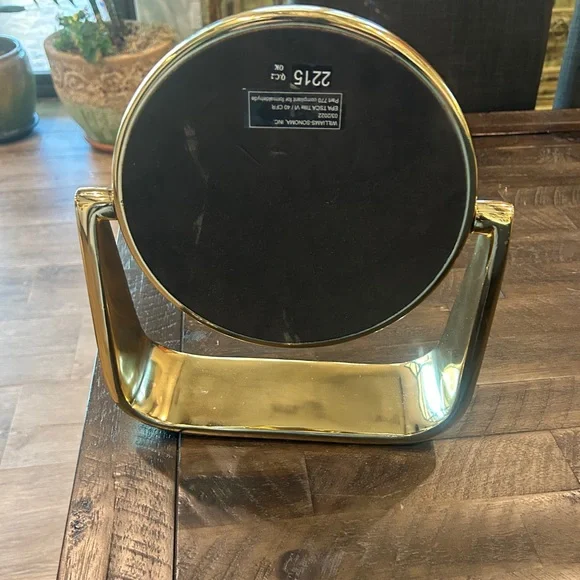 West Elm Brass Sculptural Vanity Mirror - Picture 3 of 10